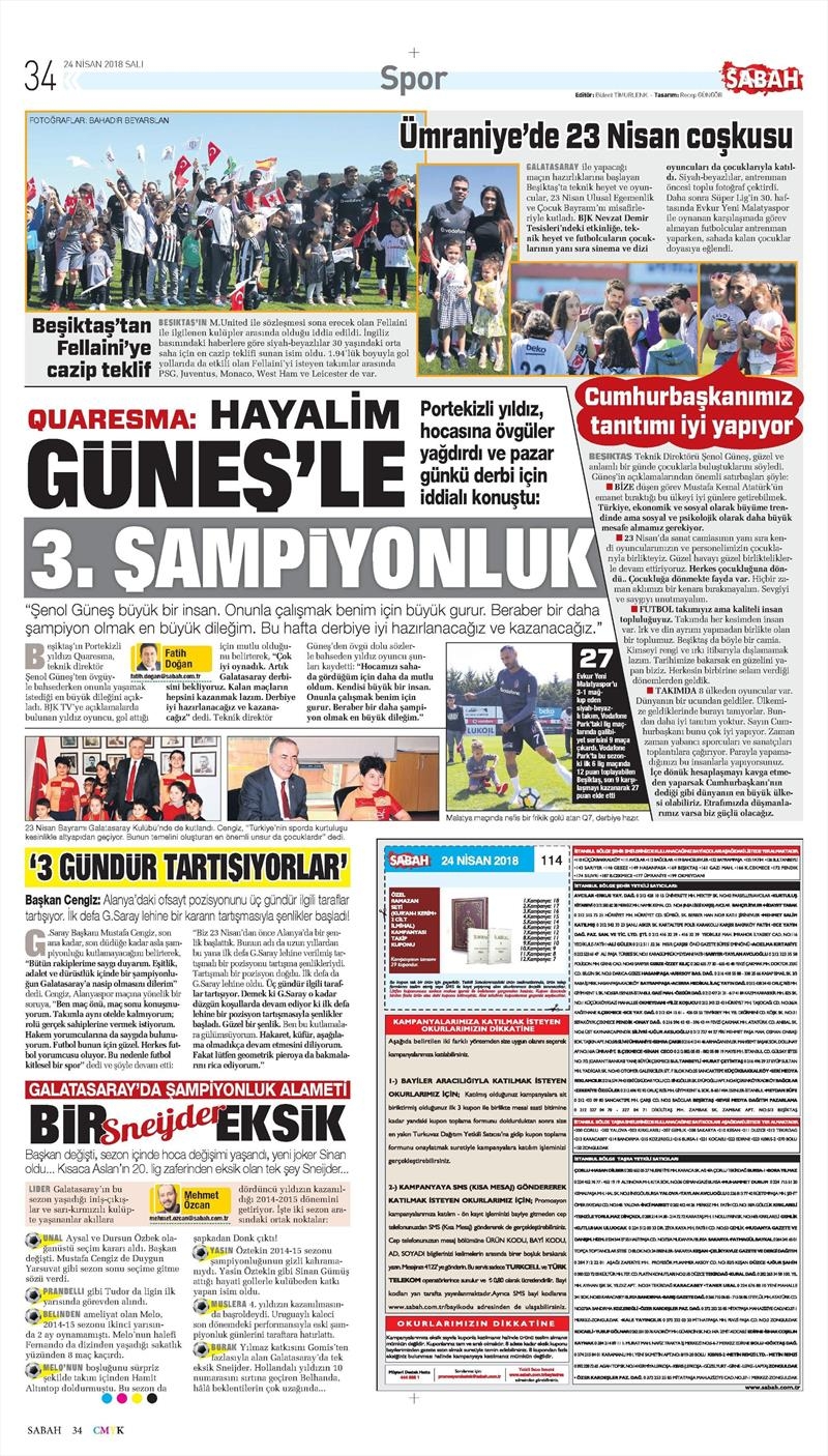 24 Nisan 2018 | Gazetelerin Beşiktaş Manşetleri - Görsel 8