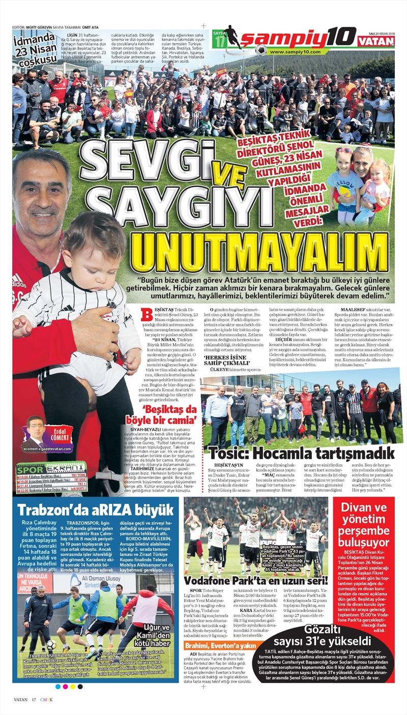 24 Nisan 2018 | Gazetelerin Beşiktaş Manşetleri - Görsel 9