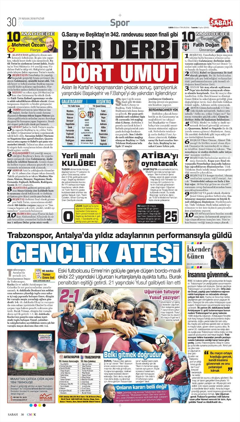 29 Nisan 2018 | Gazetelerin Beşiktaş Manşetleri - Görsel 14
