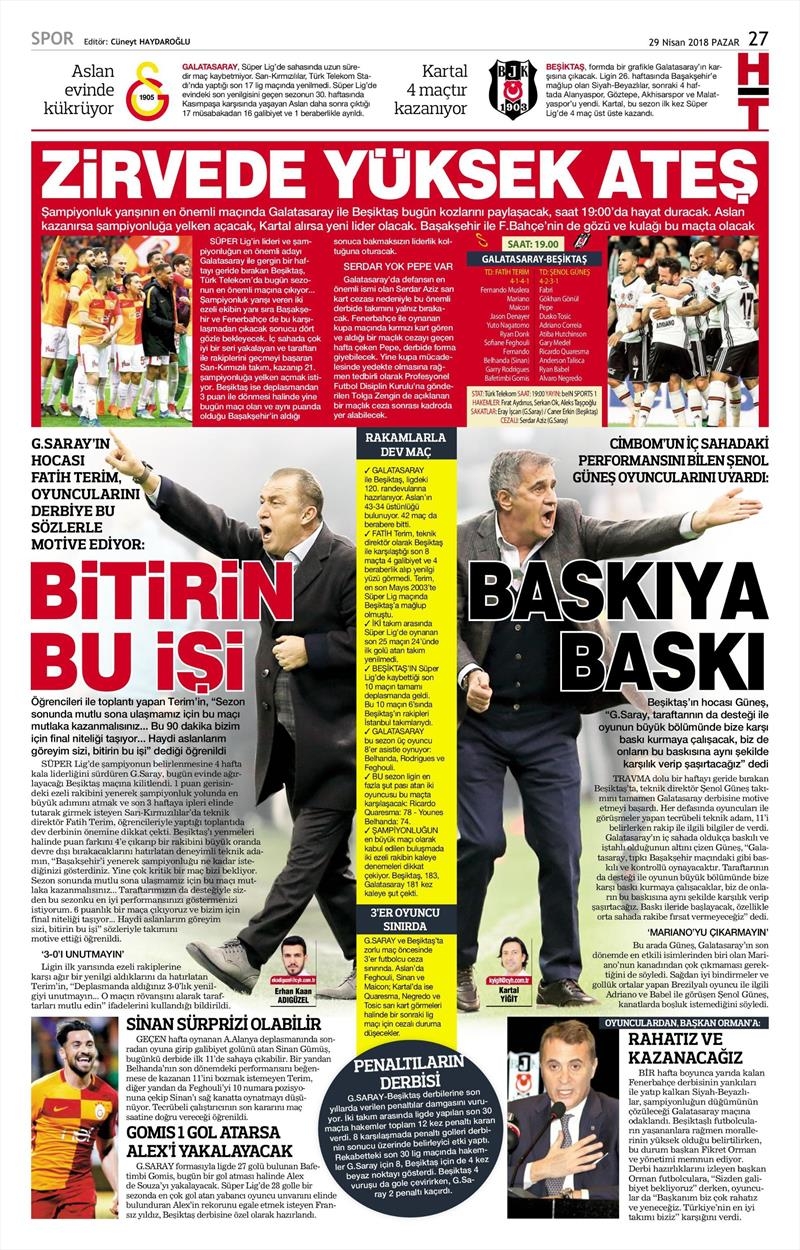 29 Nisan 2018 | Gazetelerin Beşiktaş Manşetleri - Görsel 6