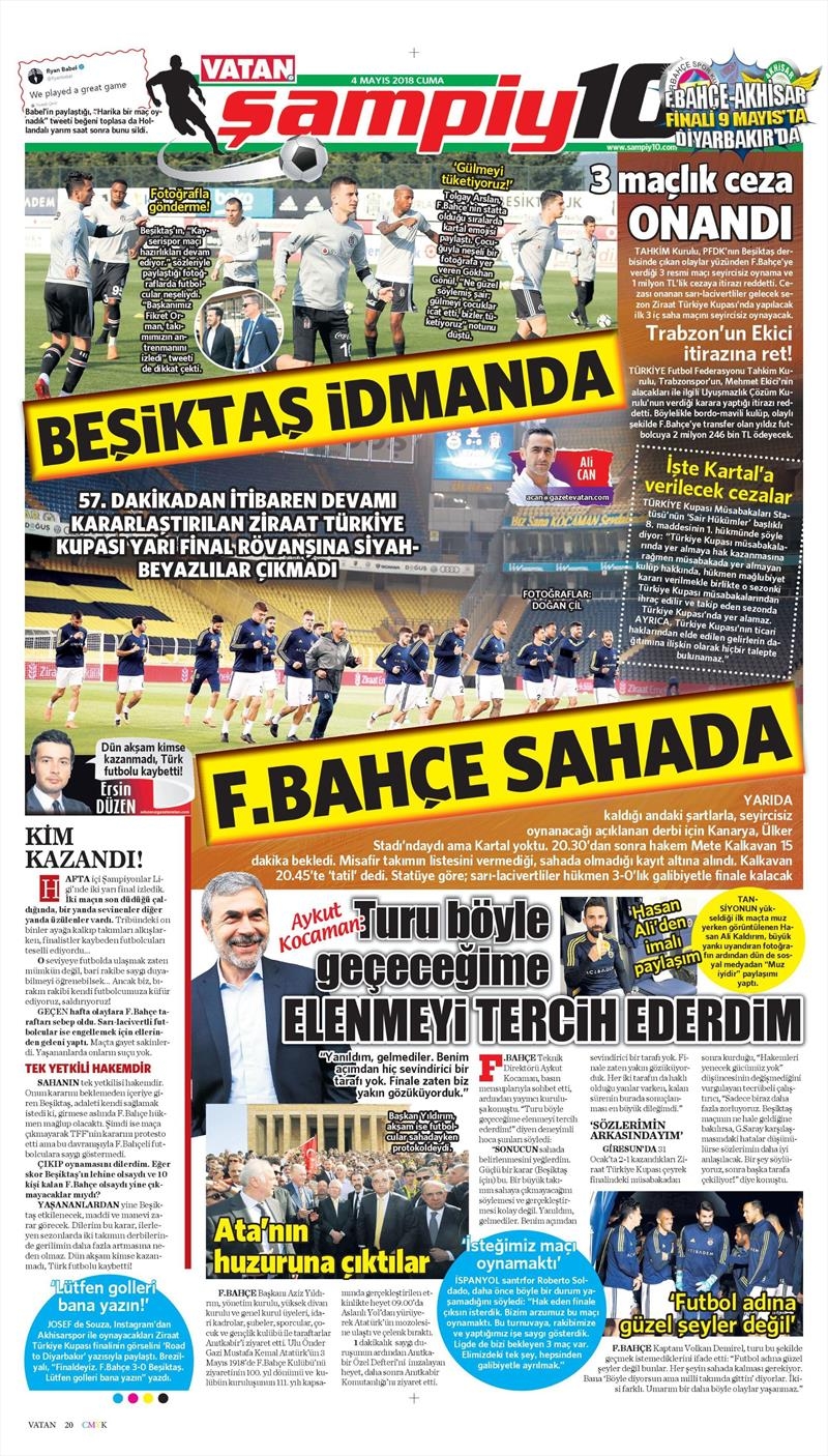4 Mayıs 2018 | Gazetelerin Beşiktaş Manşetleri - Görsel 11
