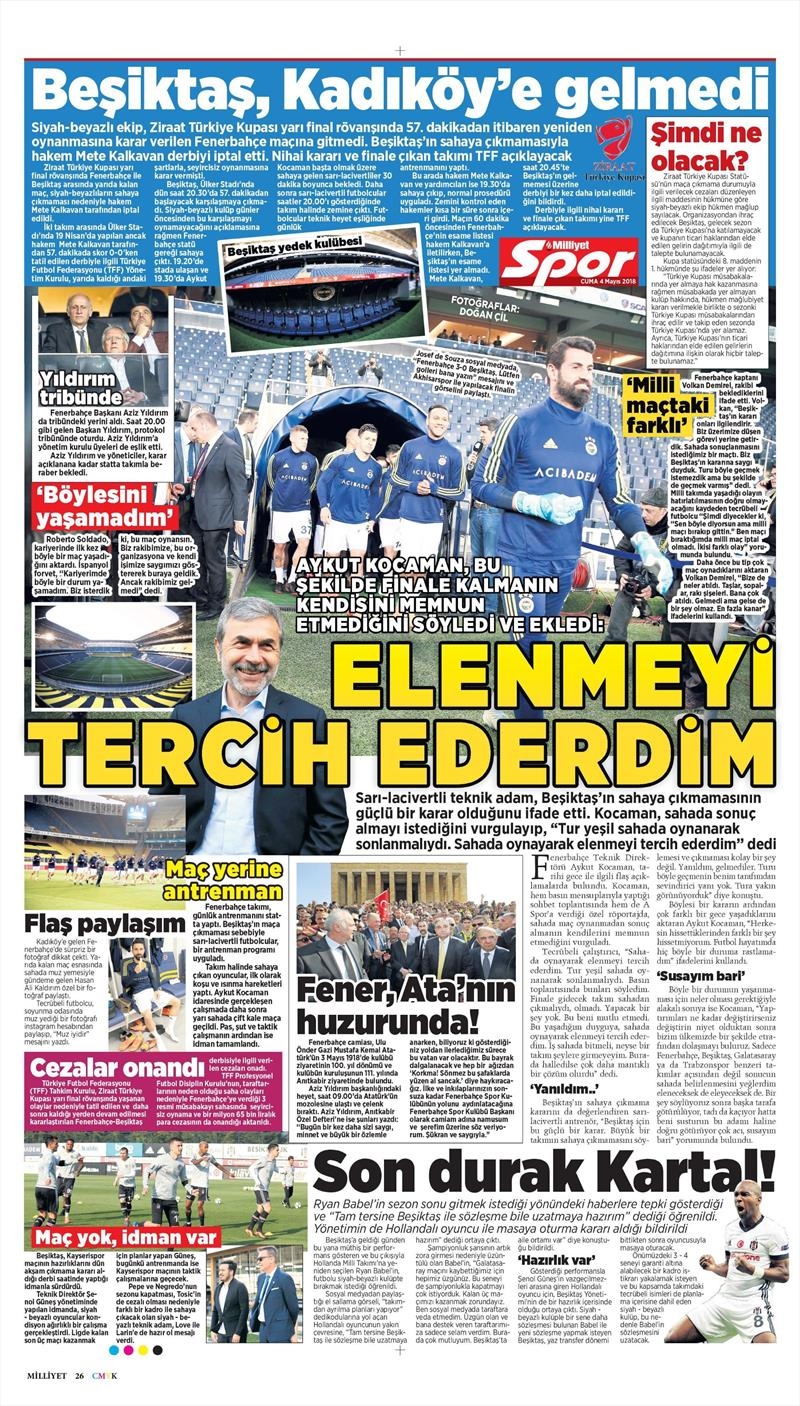 4 Mayıs 2018 | Gazetelerin Beşiktaş Manşetleri - Görsel 12
