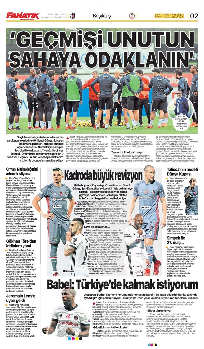 4 Mayıs 2018 | Gazetelerin Beşiktaş Manşetleri - Görsel 3