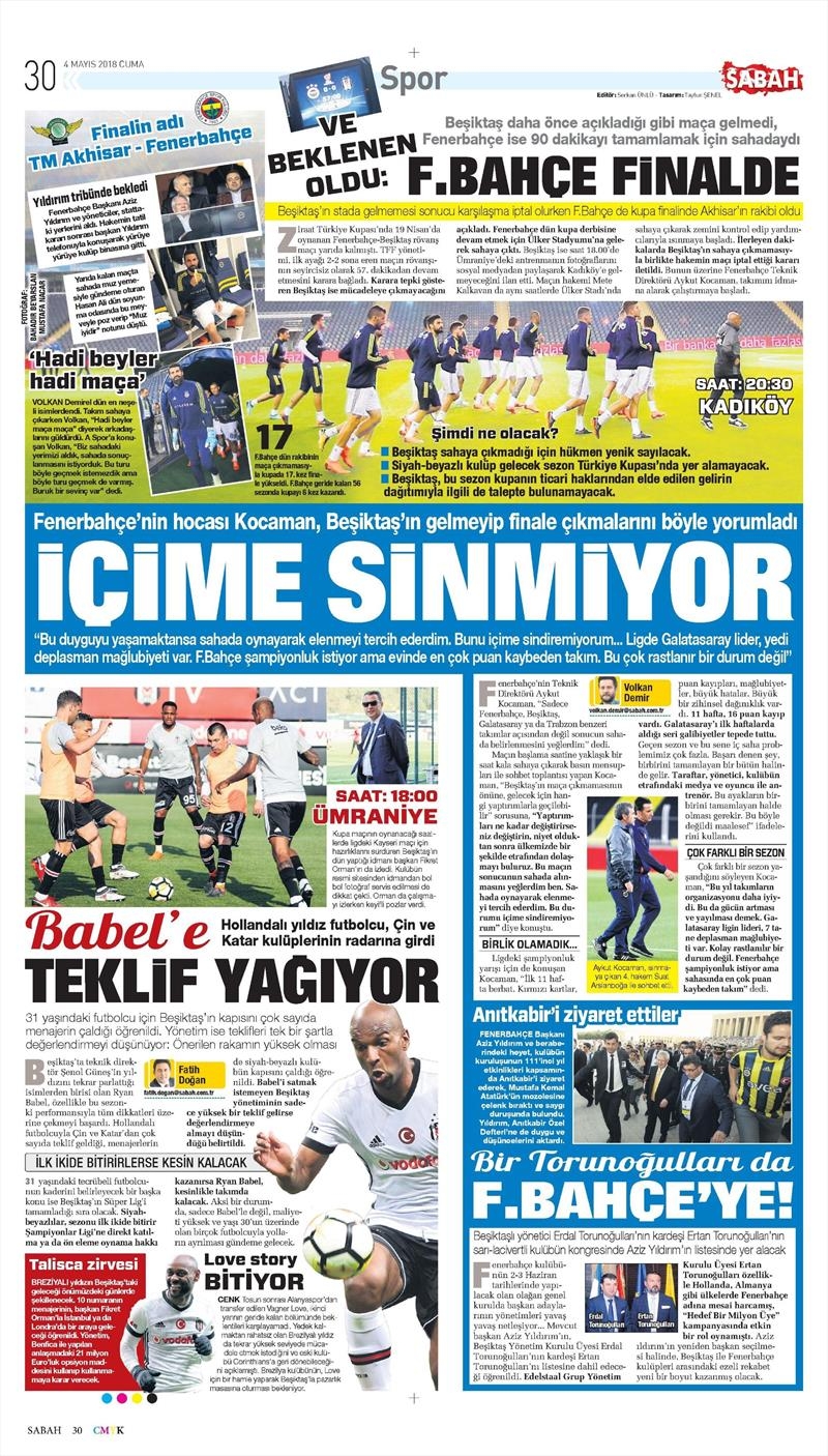4 Mayıs 2018 | Gazetelerin Beşiktaş Manşetleri - Görsel 9