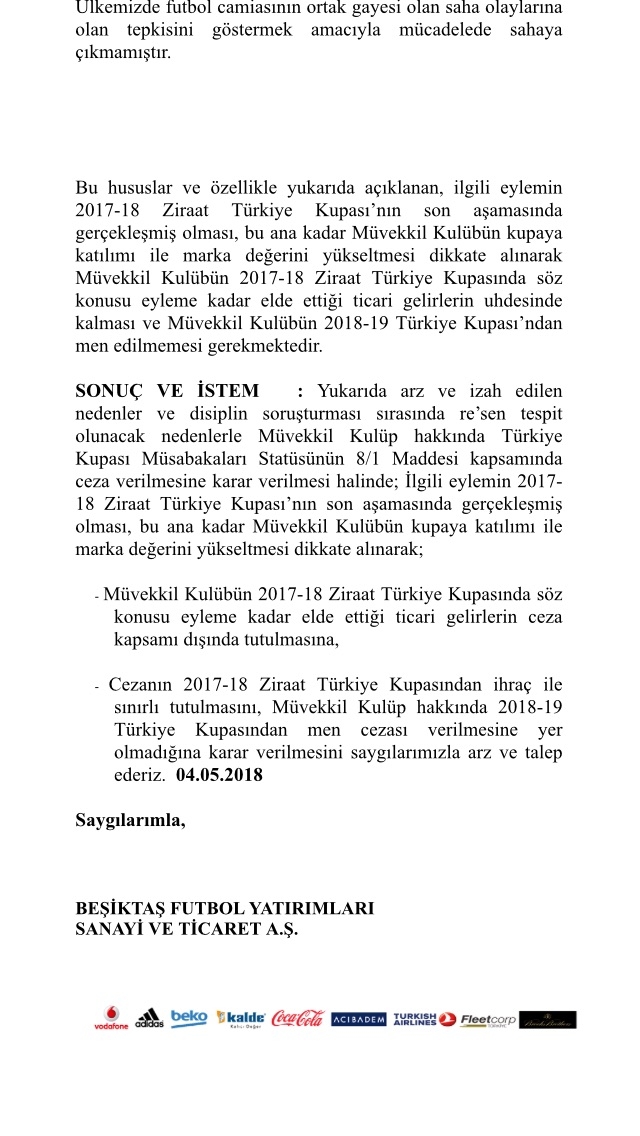 Beşiktaş kupa gelirlerini istedi ve gelecek sezon kupaya katılma hakkı talep etti. - Görsel 5