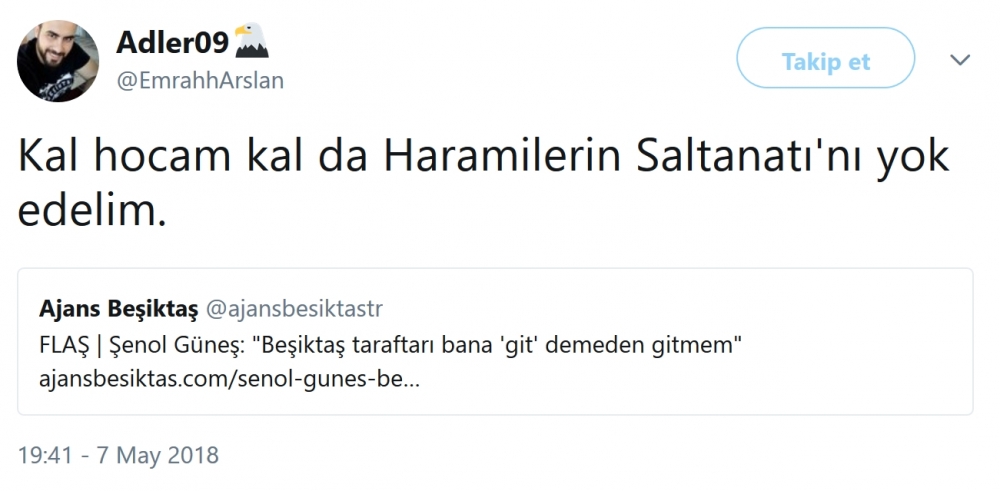 Beşiktaş taraftarı, Şenol Güneş'in "Taraftar bana 'git' demeden gitmem" sözü için ne dedi? - Görsel 2