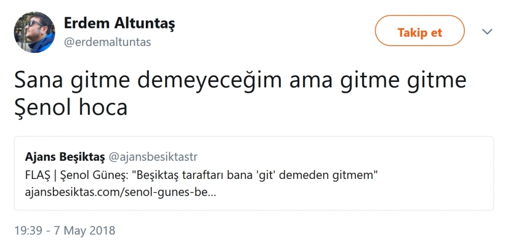 Beşiktaş taraftarı, Şenol Güneş'in "Taraftar bana 'git' demeden gitmem" sözü için ne dedi? - Görsel 8