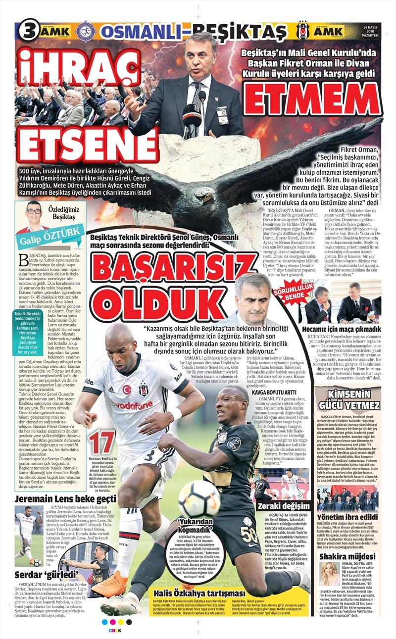 14 Mayıs 2018 | Gazetelerin Beşiktaş Manşetleri - Görsel 15