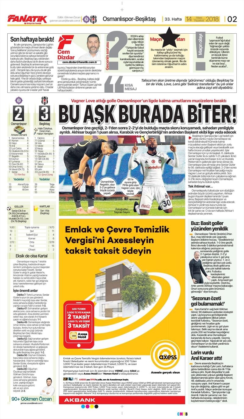 14 Mayıs 2018 | Gazetelerin Beşiktaş Manşetleri - Görsel 4