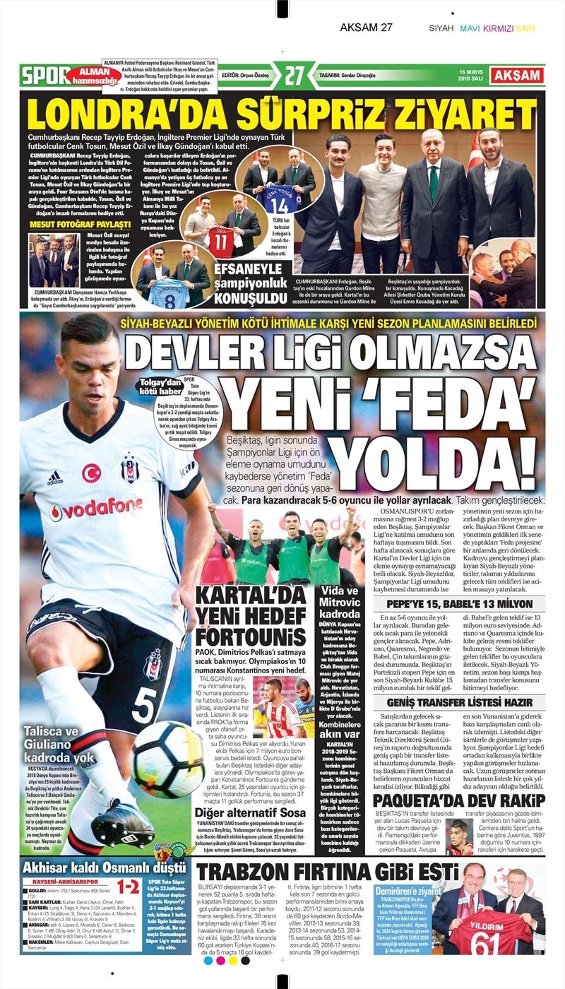 15 Mayıs 2018 | Gazetelerin Beşiktaş Manşetleri - Görsel 4