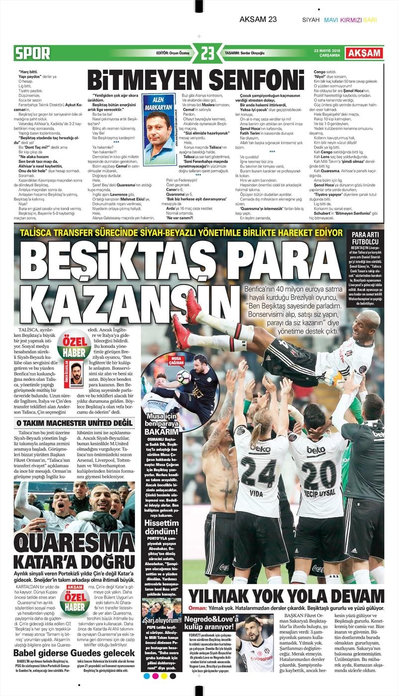 23 Mayıs 2018 | Gazetelerin Beşiktaş Manşetleri - Görsel 4