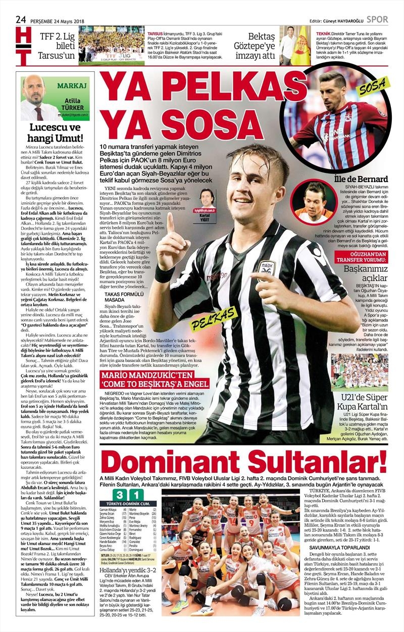 24 Mayıs 2018 | Gazetelerin Beşiktaş Manşetleri - Görsel 3