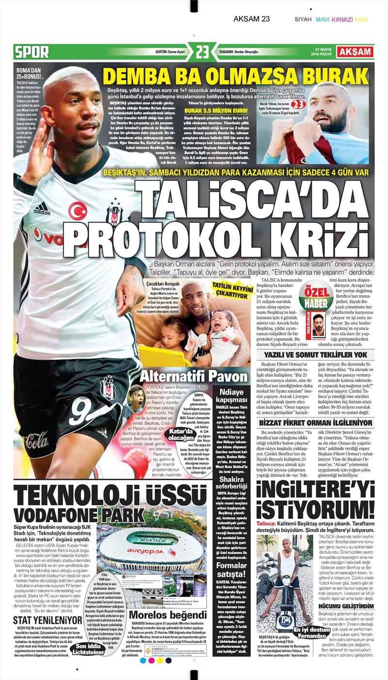 27 Mayıs 2018 | Gazetelerin Beşiktaş Manşetleri - Görsel 2