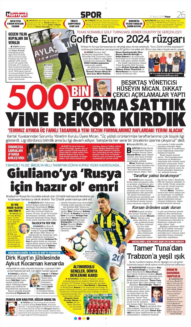 27 Mayıs 2018 | Gazetelerin Beşiktaş Manşetleri - Görsel 4