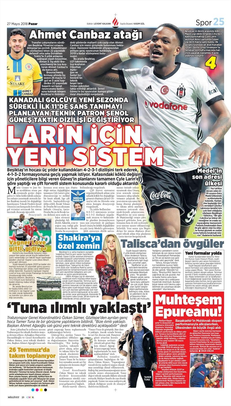 27 Mayıs 2018 | Gazetelerin Beşiktaş Manşetleri - Görsel 5