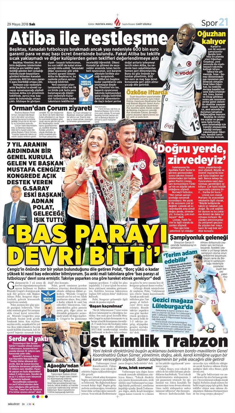 29 Mayıs 2018 | Gazetelerin Beşiktaş Manşetleri - Görsel 10