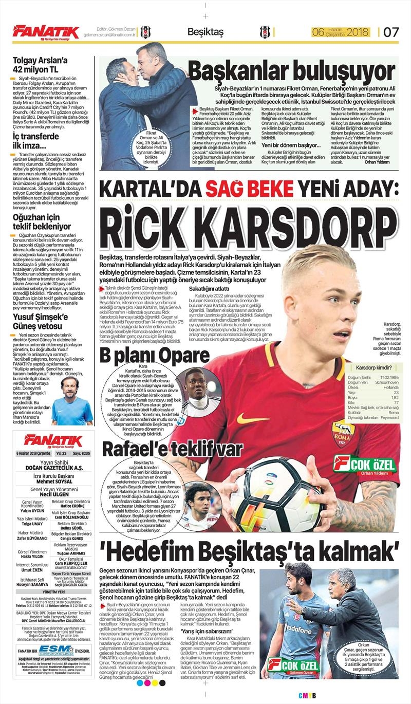 6 Haziran 2018 | Gazetelerin Beşiktaş Manşetleri - Görsel 2