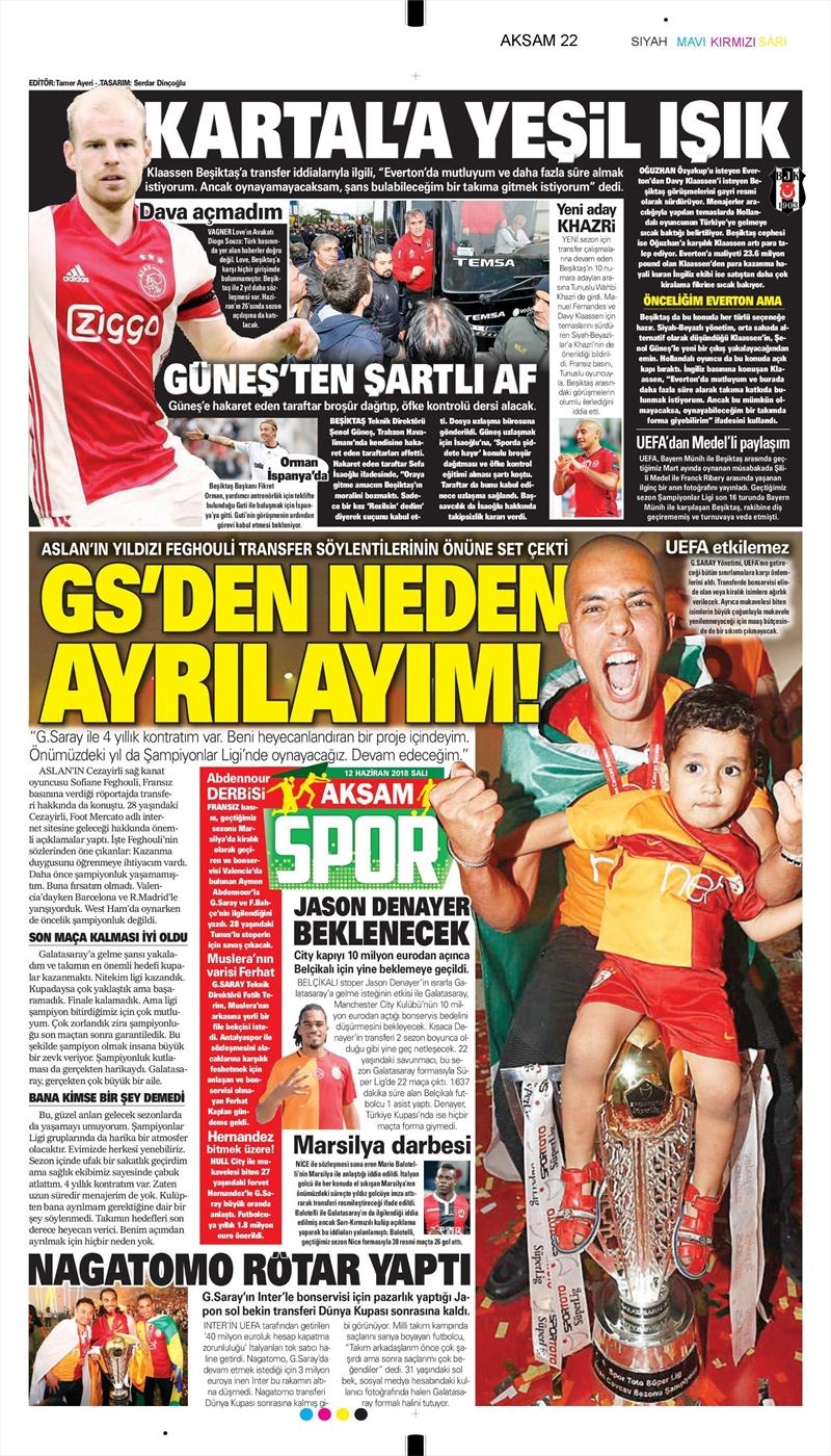 12 Haziran 2018 | Gazetelerin Beşiktaş Manşetleri - Görsel 2