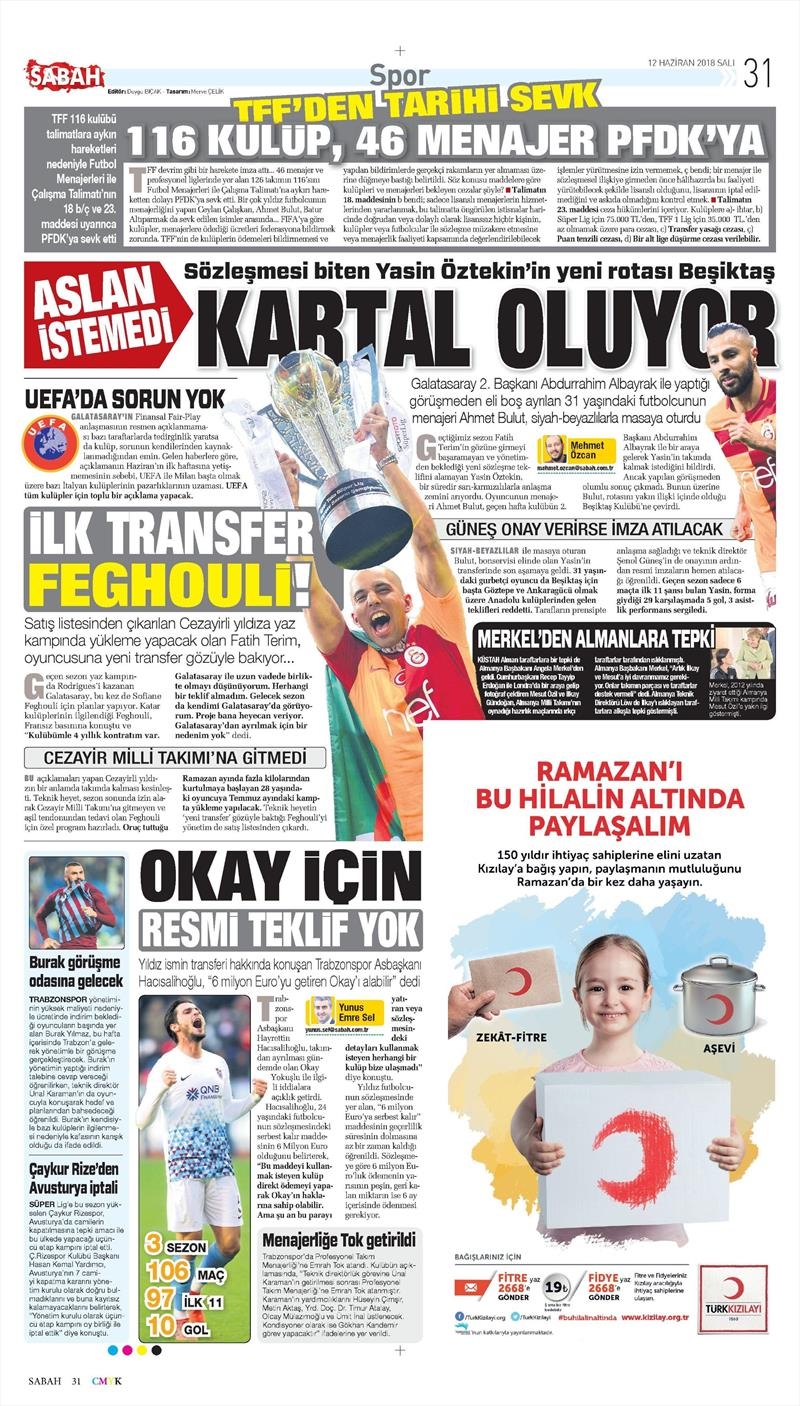 12 Haziran 2018 | Gazetelerin Beşiktaş Manşetleri - Görsel 5