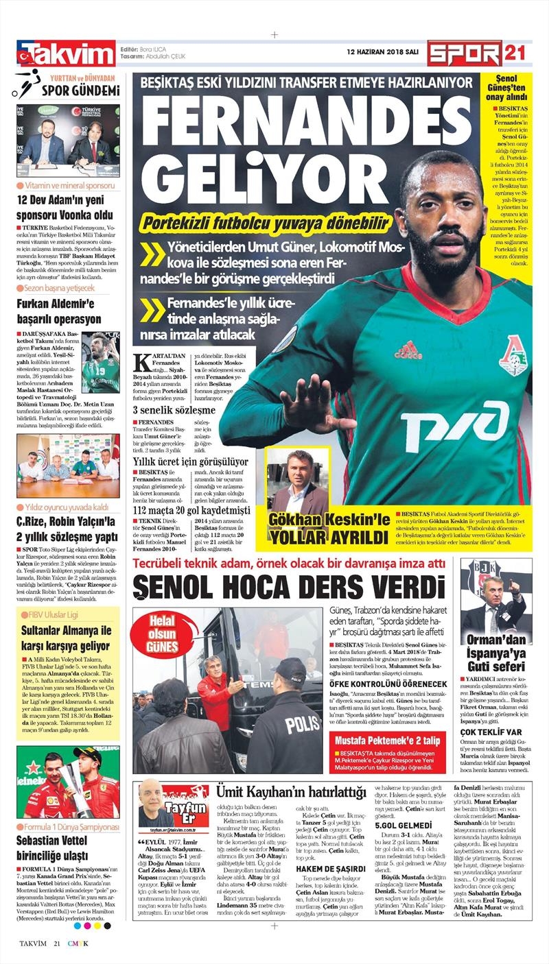 12 Haziran 2018 | Gazetelerin Beşiktaş Manşetleri - Görsel 6