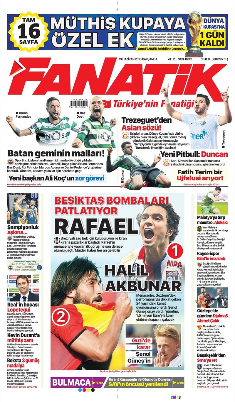 13 Haziran 2018 | Gazetelerin Beşiktaş Manşetleri - Görsel 3