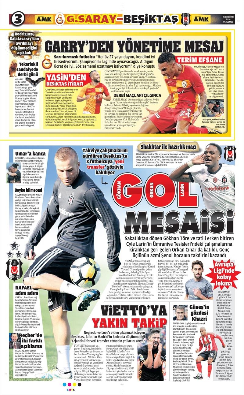 21 Haziran 2018 | Gazetelerin Beşiktaş Manşetleri - Görsel 2