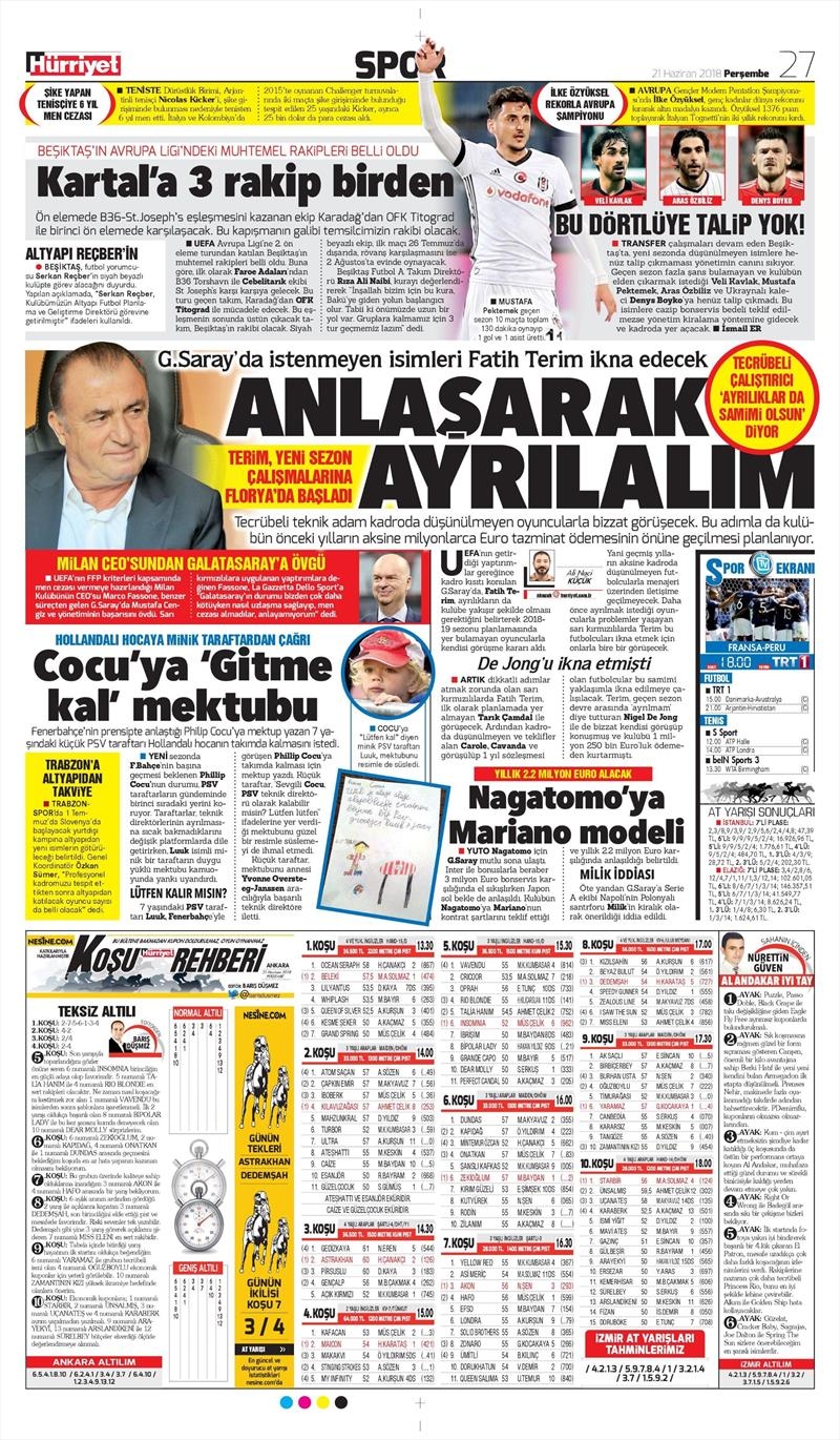 21 Haziran 2018 | Gazetelerin Beşiktaş Manşetleri - Görsel 3