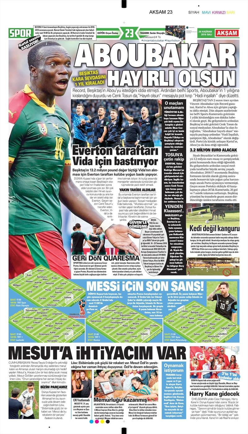 26 Haziran 2018 | Gazetelerin Beşiktaş Manşetleri - Görsel 2