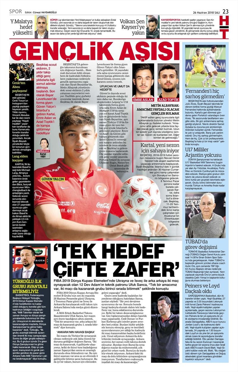 26 Haziran 2018 | Gazetelerin Beşiktaş Manşetleri - Görsel 6