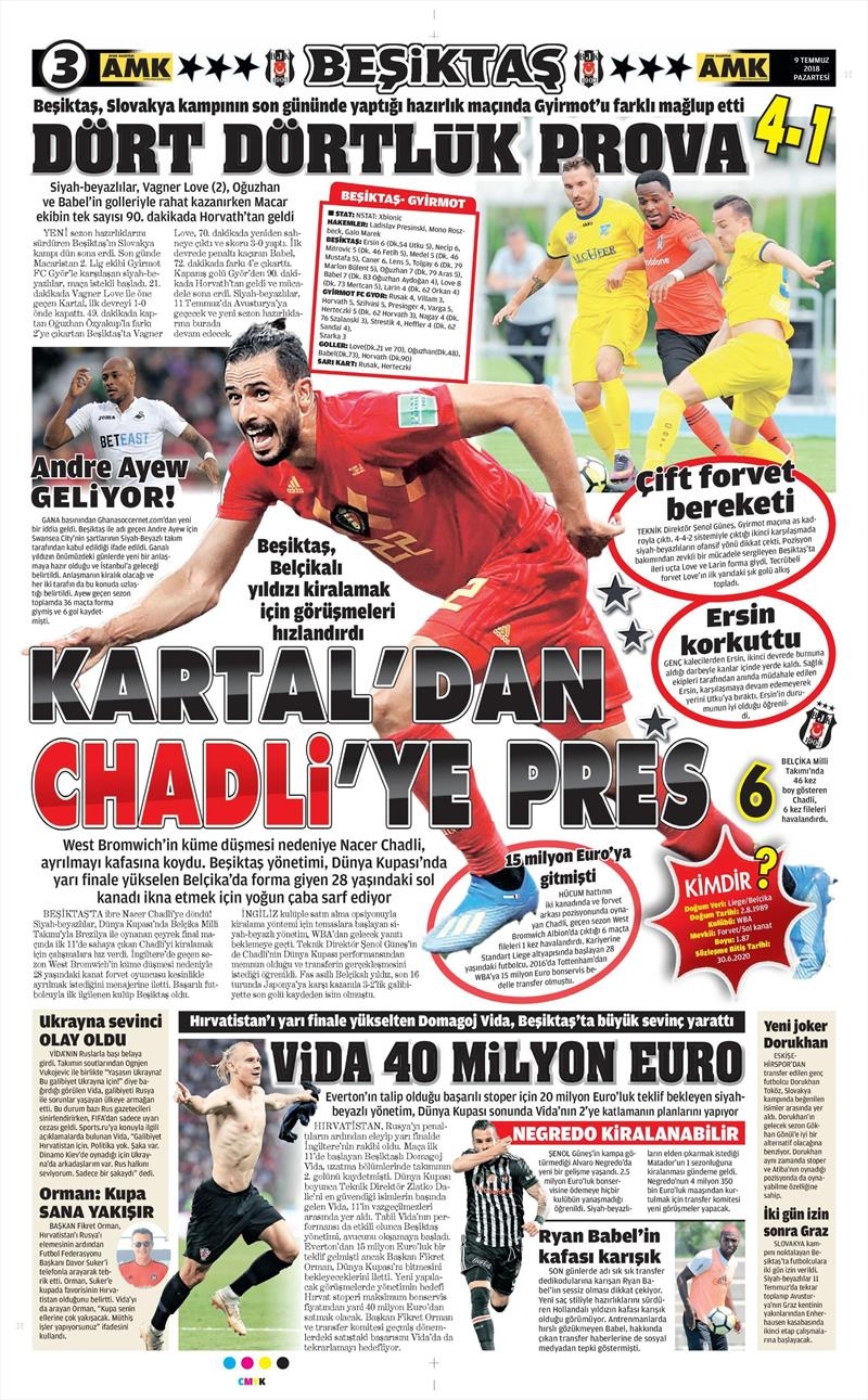 9 Temmuz 2018 | Gazetelerin Beşiktaş Manşetleri - Görsel 2