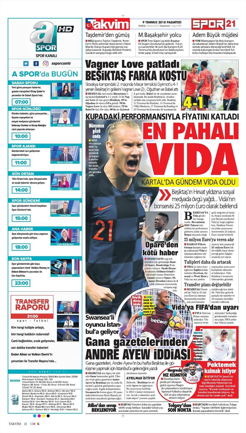 9 Temmuz 2018 | Gazetelerin Beşiktaş Manşetleri - Görsel 5
