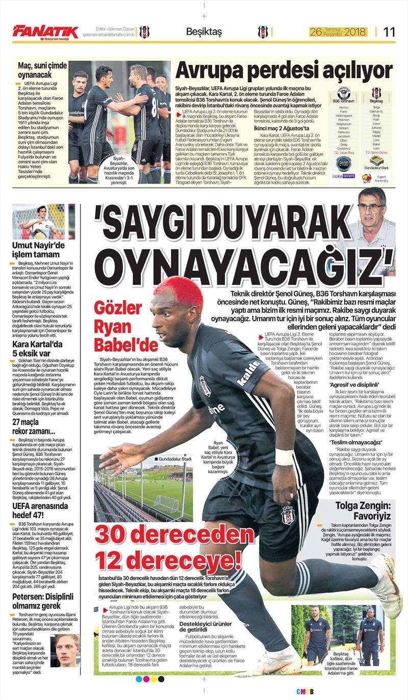 26 Temmuz 2018 | Gazetelerin Beşiktaş Manşetleri - Görsel 6