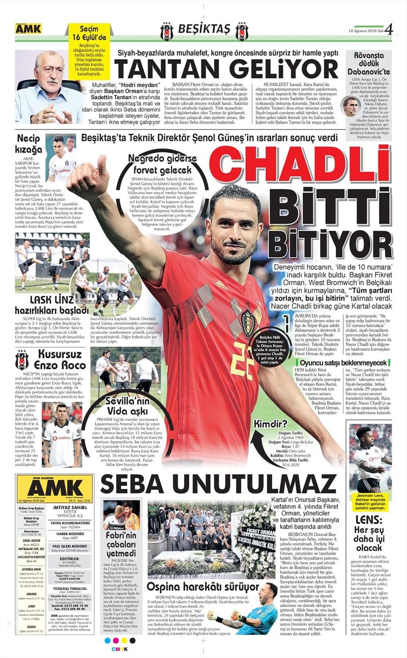 14 Ağustos 2018 | Gazetelerin Beşiktaş Manşetleri - Görsel 4