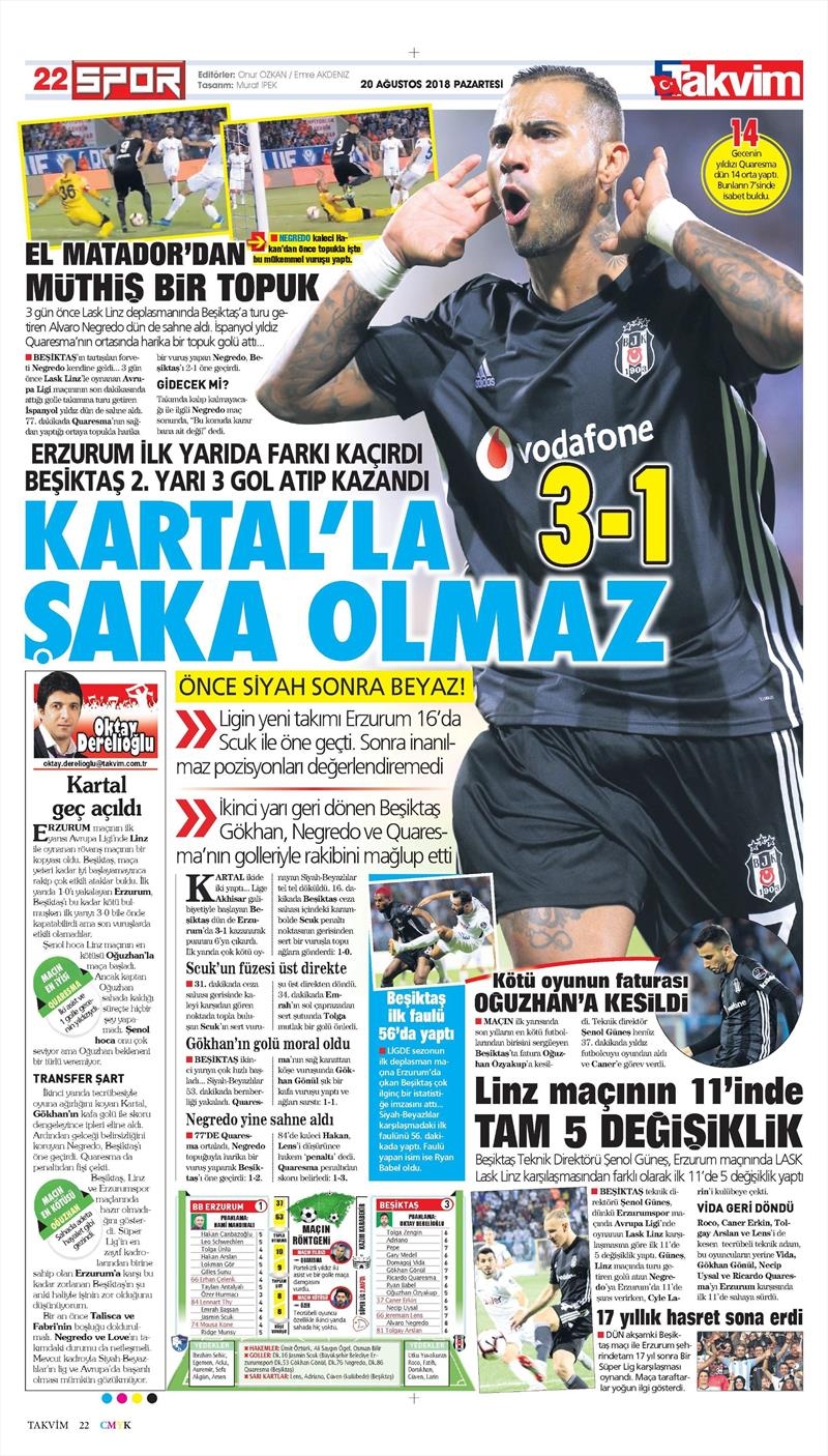 20 Ağustos 2018 | Gazetelerin Beşiktaş Manşetleri - Görsel 11