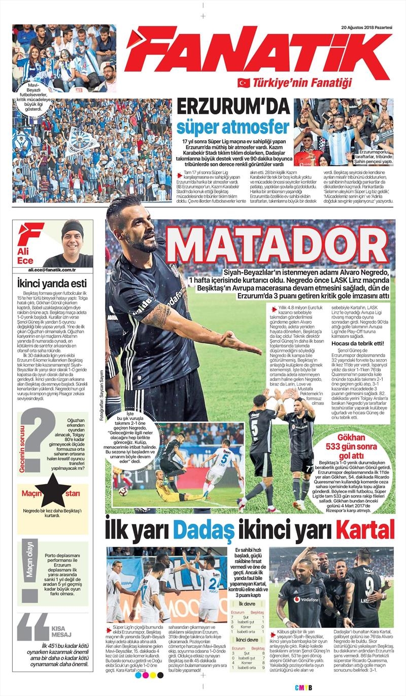 20 Ağustos 2018 | Gazetelerin Beşiktaş Manşetleri - Görsel 6