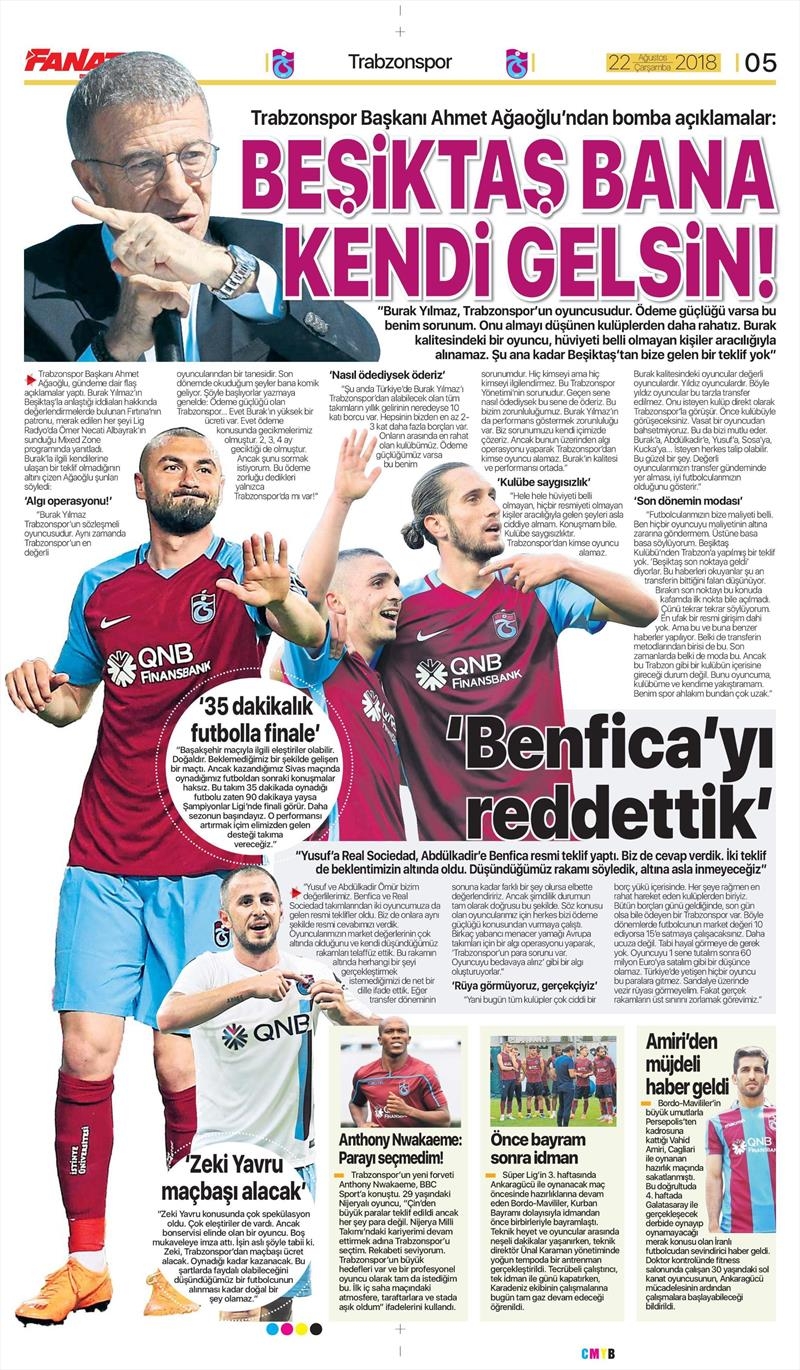 22 Ağustos 2018 | Gazetelerin Beşiktaş Manşetleri - Görsel 12
