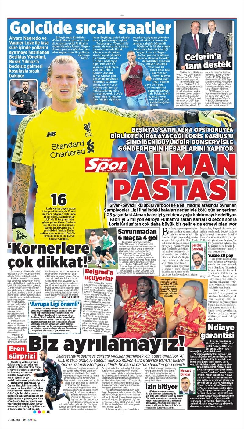 22 Ağustos 2018 | Gazetelerin Beşiktaş Manşetleri - Görsel 3