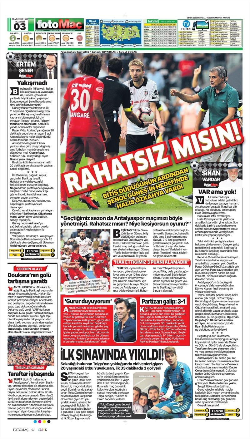 27 Ağustos 2018 | Gazetelerin Beşiktaş Manşetleri - Görsel 20