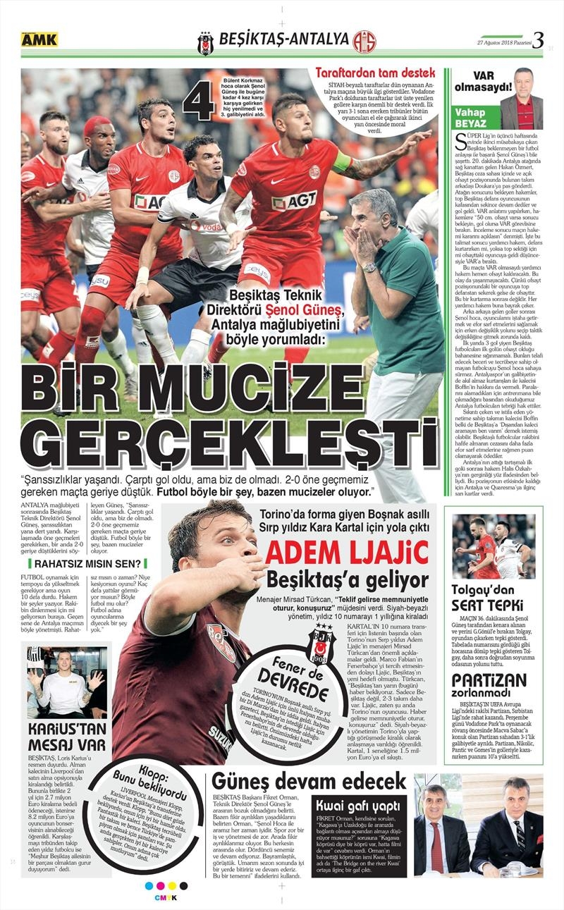 27 Ağustos 2018 | Gazetelerin Beşiktaş Manşetleri - Görsel 6