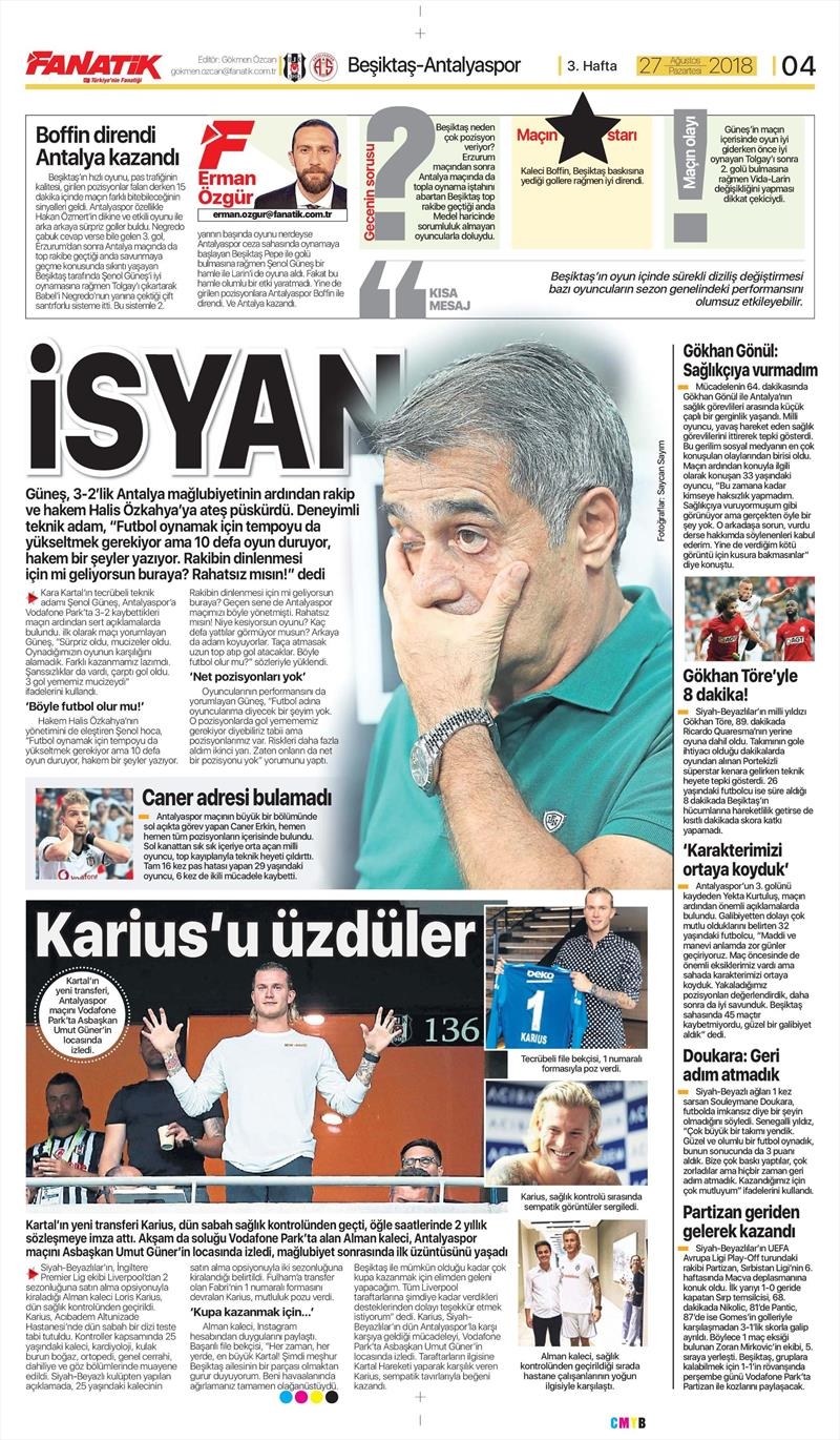 27 Ağustos 2018 | Gazetelerin Beşiktaş Manşetleri - Görsel 9