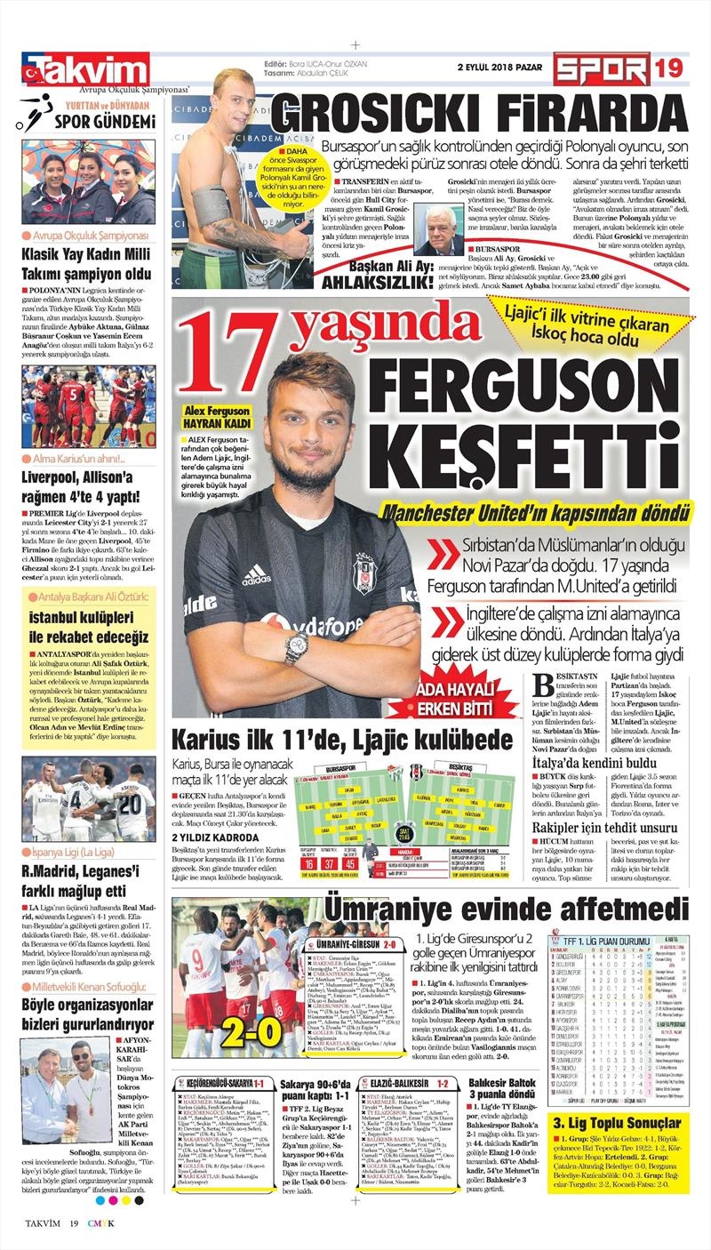 2 Eylül 2018 | Gazetelerin Beşiktaş Manşetleri - Görsel 6