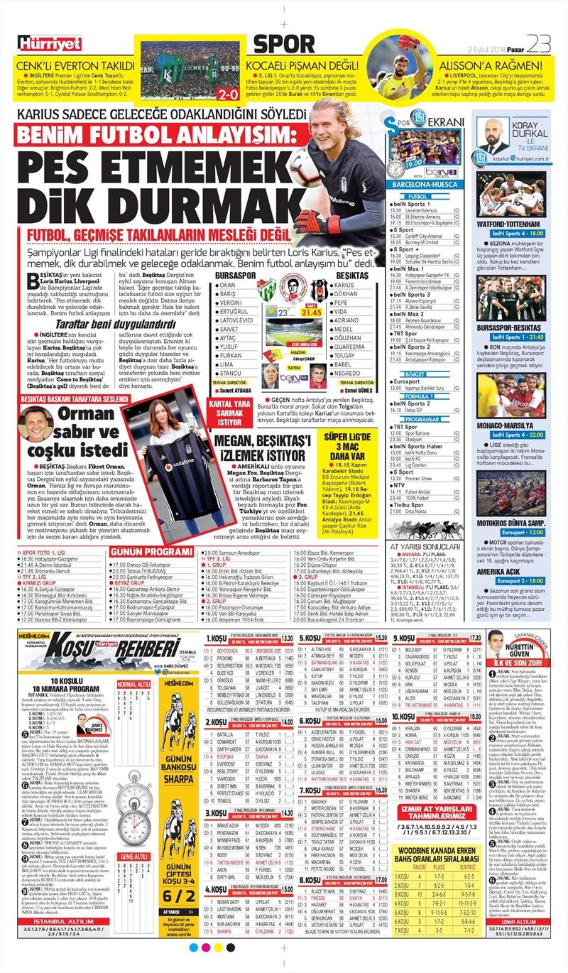 2 Eylül 2018 | Gazetelerin Beşiktaş Manşetleri - Görsel 9
