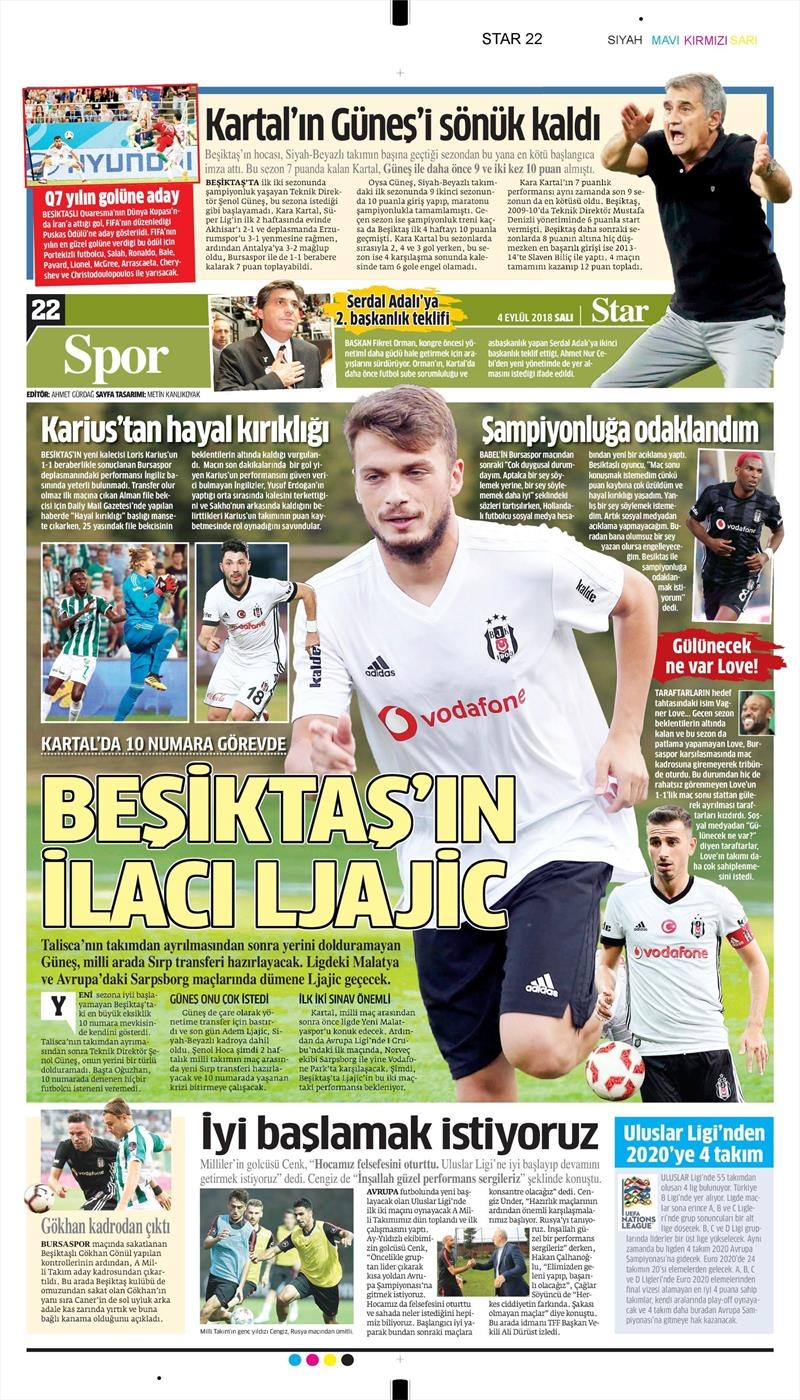 4 Eylül 2018 | Gazetelerin Beşiktaş Manşetleri - Görsel 4