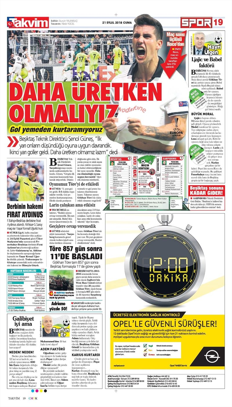 21 Eylül 2018 | Gazetelerin Beşiktaş Manşetleri - Görsel 15