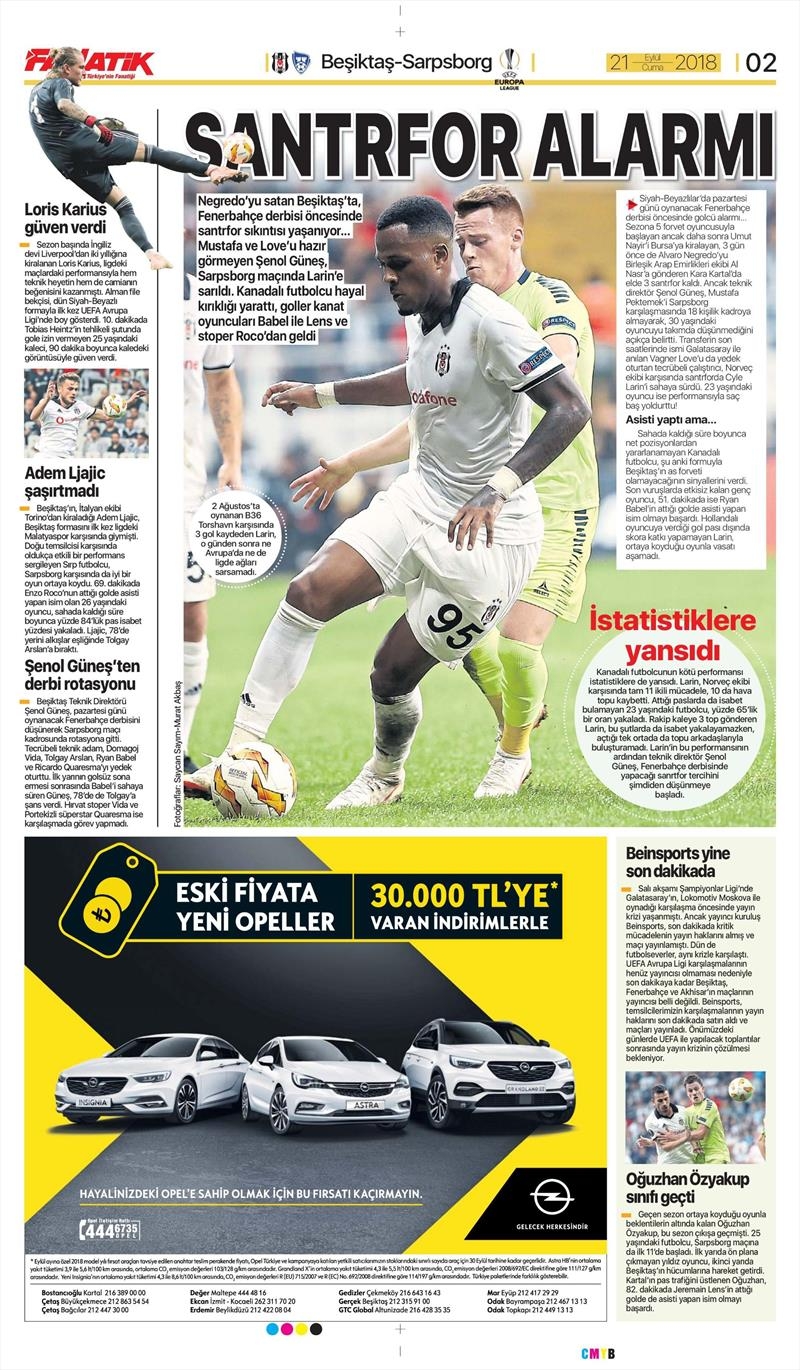 21 Eylül 2018 | Gazetelerin Beşiktaş Manşetleri - Görsel 3