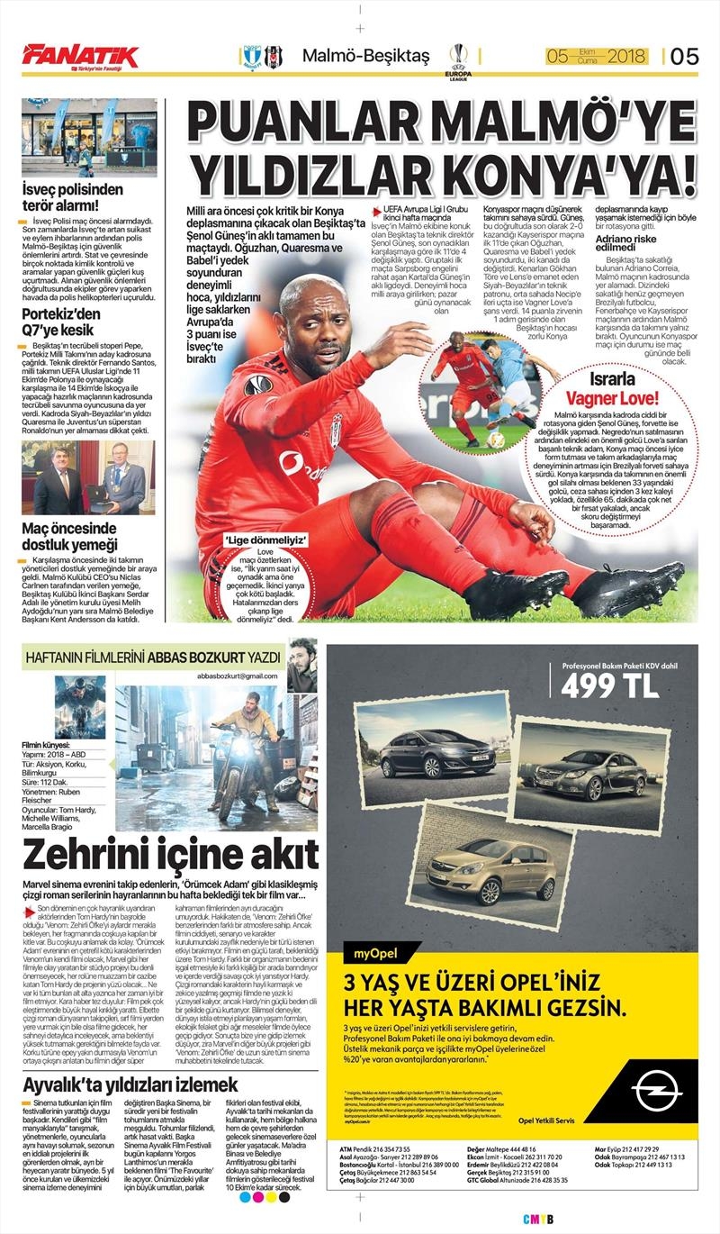 5 Ekim 2018 | Gazetelerin Beşiktaş Manşetleri - Görsel 2