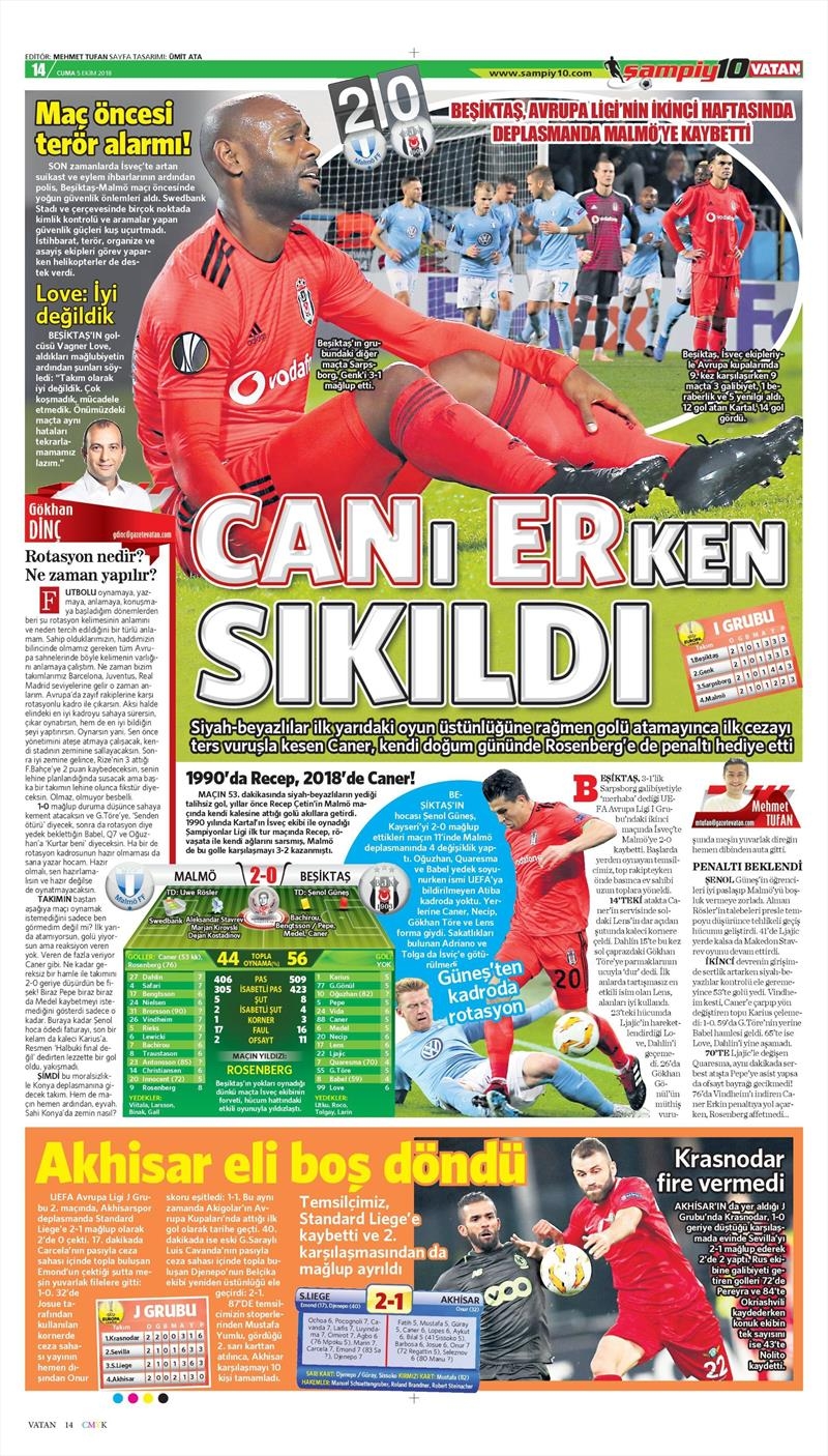 5 Ekim 2018 | Gazetelerin Beşiktaş Manşetleri - Görsel 9