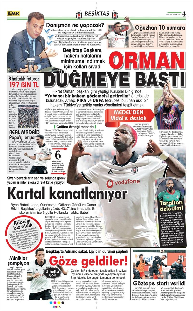 16 Ekim 2018 | Gazetelerin Beşiktaş Manşetleri - Görsel 6