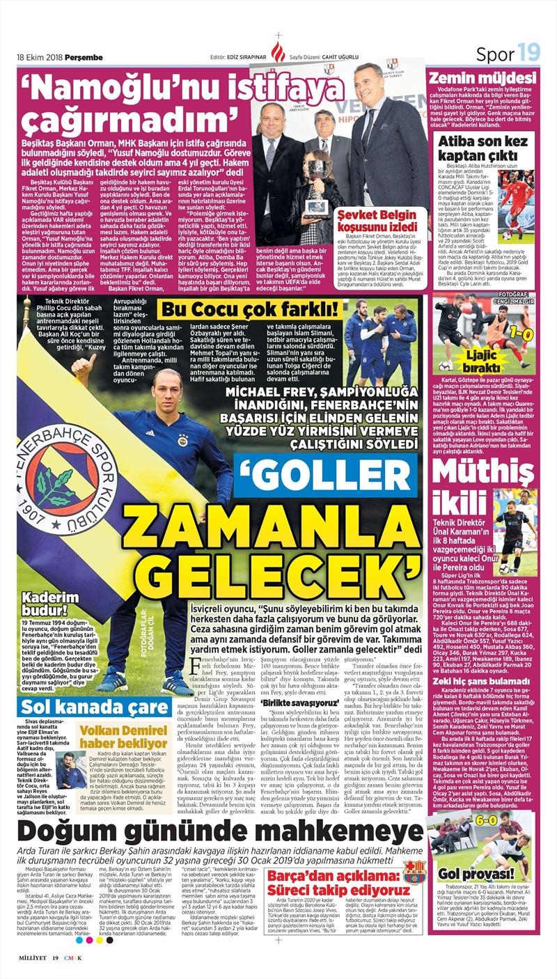 18 Ekim 2018 | Gazetelerin Beşiktaş Manşetleri - Görsel 7