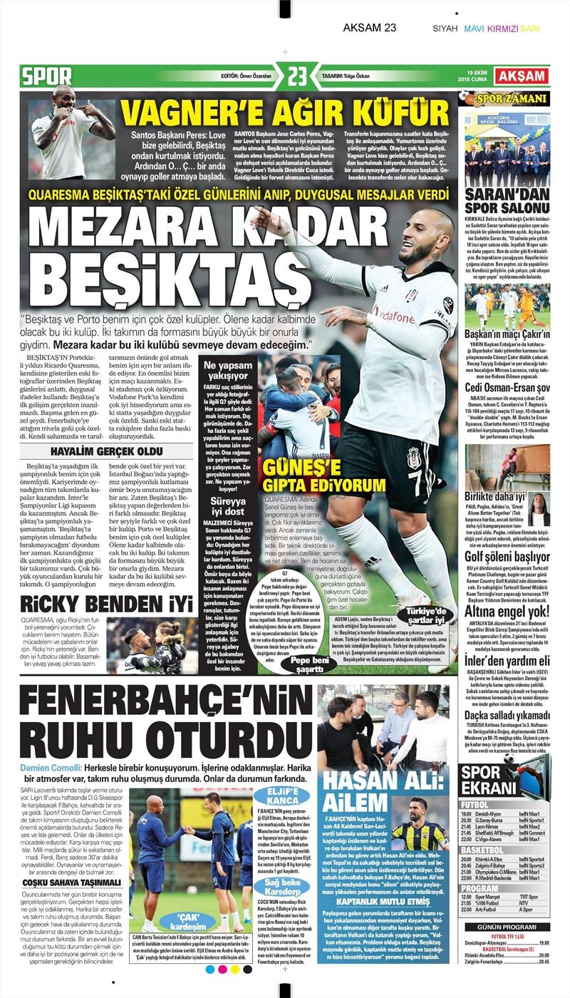 19 Ekim 2018 | Gazetelerin Beşiktaş Manşetleri - Görsel 3